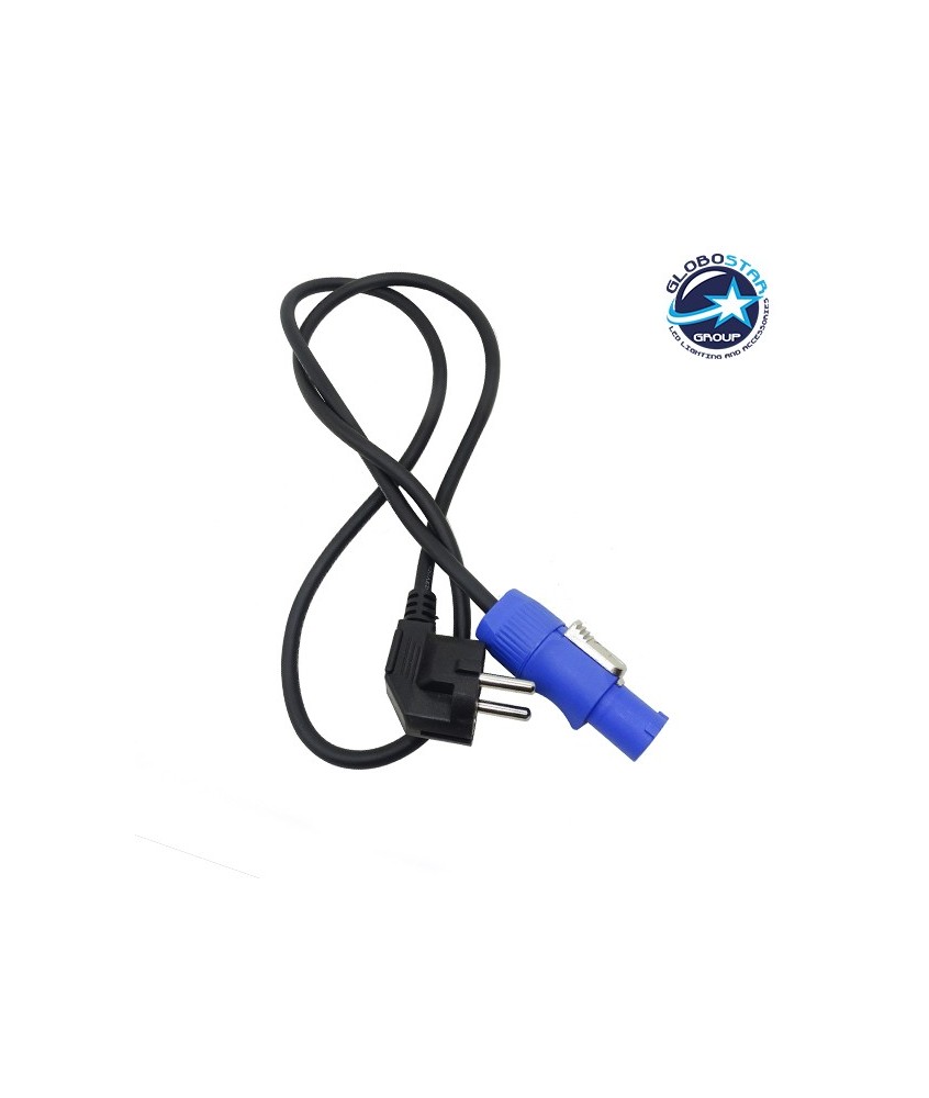 Ρευματολήπτης POWERCON 2 Pin Μήκος 110cm Schuko EU Plug High Quality GloboStar 51192